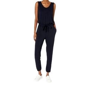 Daily Ritual Women's Black Supersoft Terry Relaxed-Fit Jumpsuit Size XS